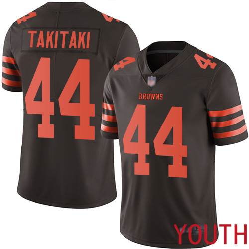 Cleveland Browns Sione Takitaki Youth Brown Limited Jersey #44 NFL Football Rush Vapor Untouchable->youth nfl jersey->Youth Jersey